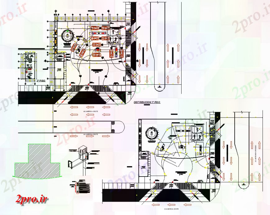 دانلود نقشه ساختمان دولتی ، سازمانی خدمات ایستگاه شیر برنامه ریزی auot 18 در 33 متر (کد138355)