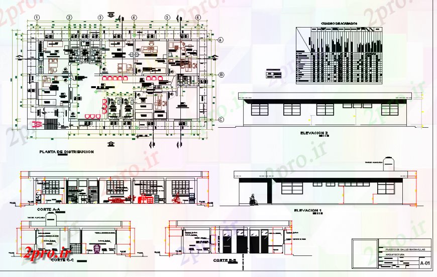 دانلود نقشه ساختمان اداری - تجاری - صنعتی طرح، نما و بخش ساختمان تجاری طراحی 10 در 19 متر (کد138372)