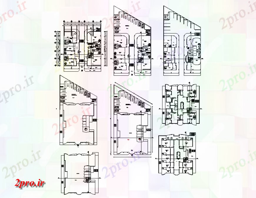 دانلود نقشه مسکونی  ، ویلایی ، آپارتمان  زمین، اول، دوم، بالا و غیره جزئیات طرحی طبقه طرحی مسکن آپارتمان   ساخت و ساز (کد138428)