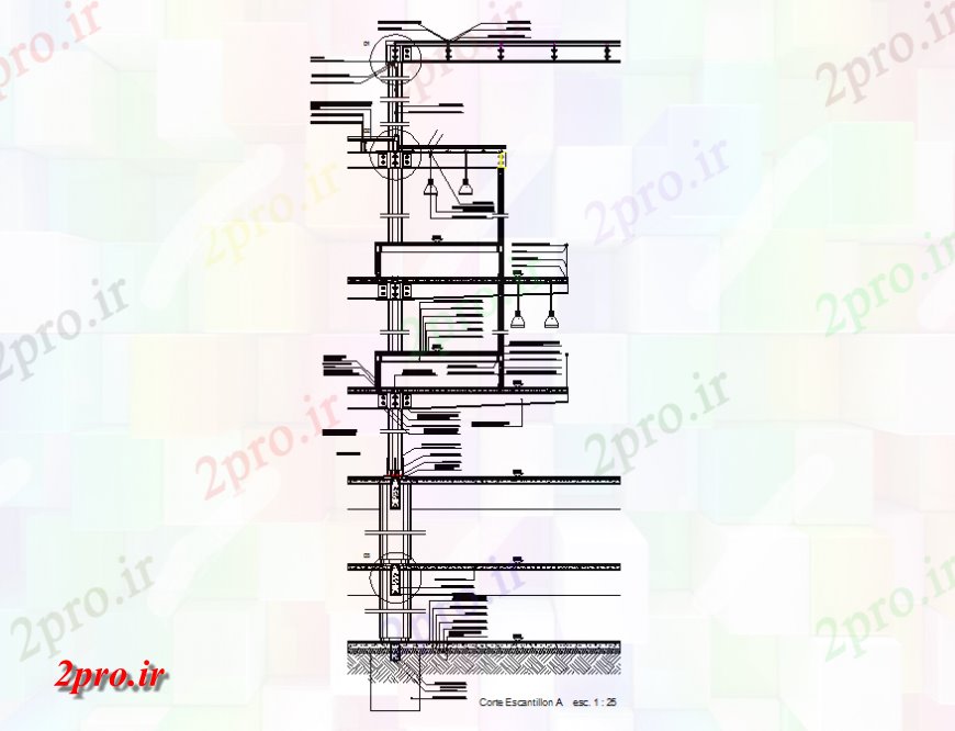 دانلود نقشه طراحی جزئیات ساختار جزئیات مقطعی نما سازنده ساختمان اداری جزئیات ساختار   (کد138433)