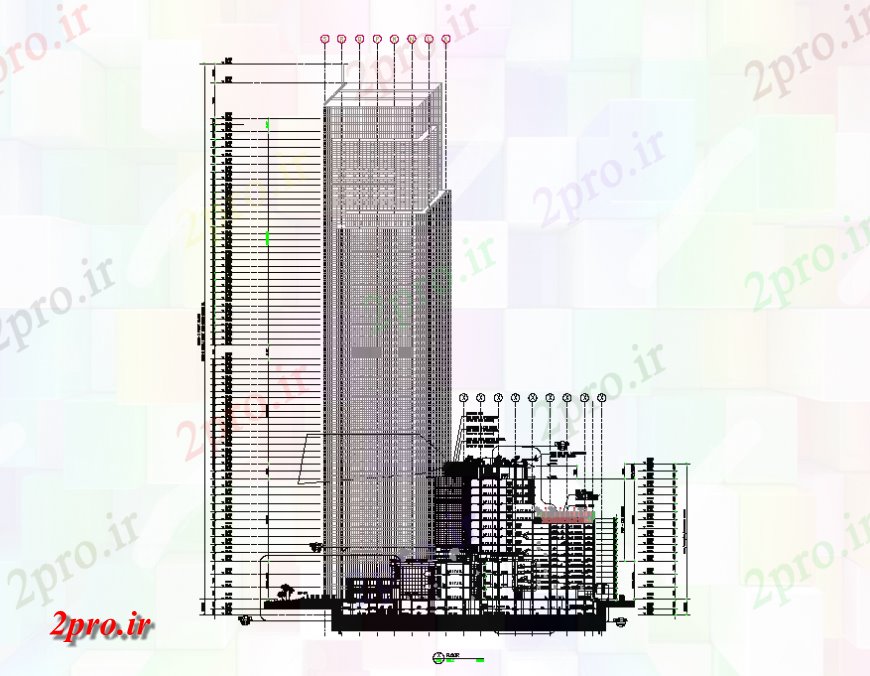 دانلود نقشه ساختمان مرتفعبلند برج ساختمان شرکت های بزرگ جزئیات مقطعی سازنده  (کد138441)