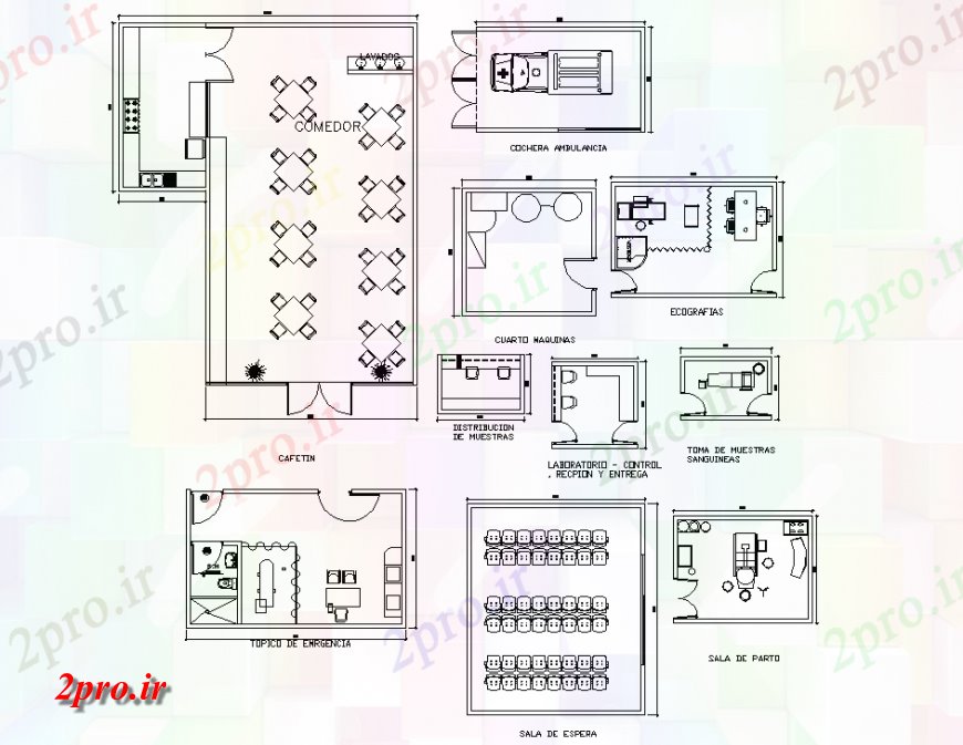 دانلود نقشه ساختمان اداری - تجاری - صنعتی recpion آزمایشگاهی و برنامه ریزی تحویل 11 در 13 متر (کد138452)