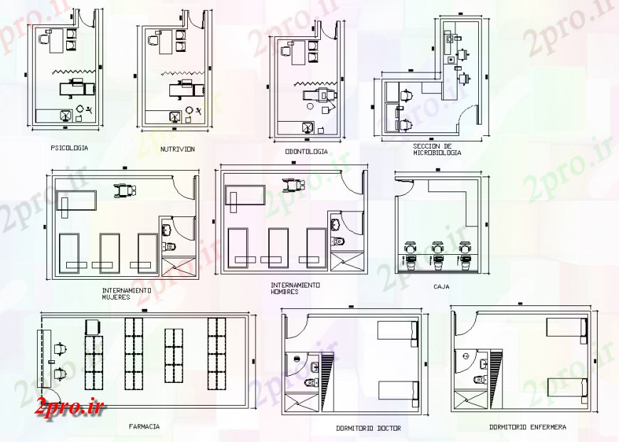 دانلود نقشه ساختمان اداری - تجاری - صنعتی مردان را توقیف و dicrote اتاق خواب جزئیات برنامه ریزی 11 در 13 متر (کد138454)