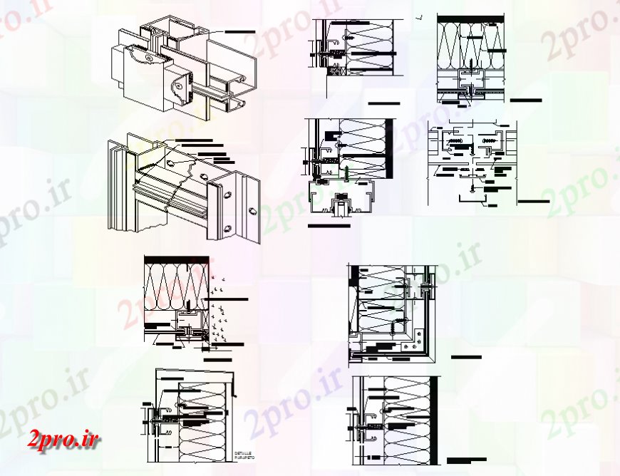 دانلود نقشه طراحی جزئیات ساختار جزئیات ساخت و ساز ALUCOBON جزئیات ساختار پانل   (کد138577)