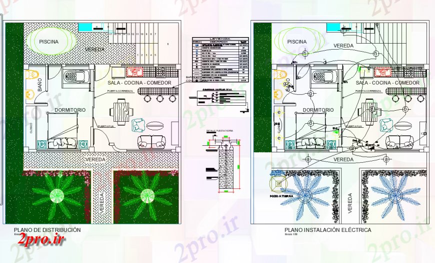 دانلود نقشه برق مسکونی نصب و راه اندازی برنامه ریزی های الکتریکی 7 در 9 متر (کد138623)