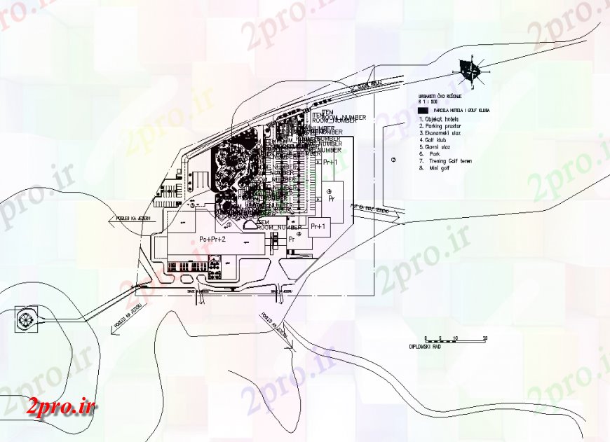 دانلود نقشه طراحی پارک - محوطه - باغ پارک شهرستان دو بعدی 110 در 188 متر (کد138695)