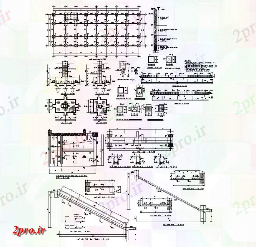 دانلود نقشه طراحی اتوکد پایه جزئیات پایه و اساس یک ساختار  دو بعدی  طرحی دیدگاه  (کد138716)