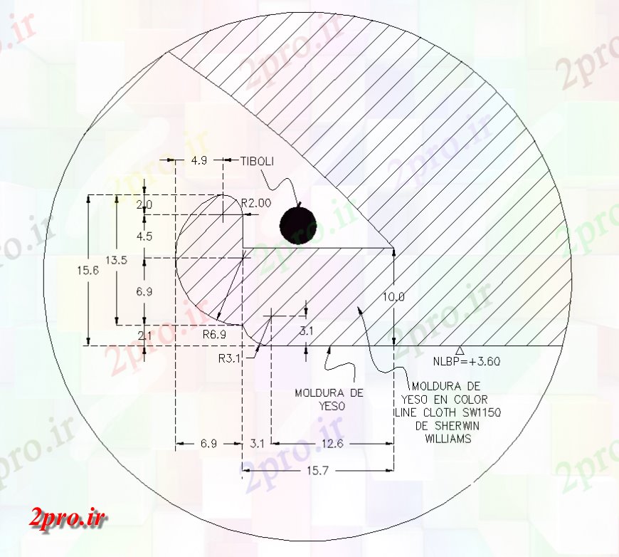 دانلود نقشه طراحی جزئیات ساختار گچ قالب گیری ساختار جزئیات  دو بعدی   (کد138730)