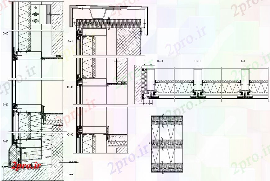 دانلود نقشه طراحی جزئیات ساختار کشویی بخش کانال درب طراحی اتوکد (کد138734)