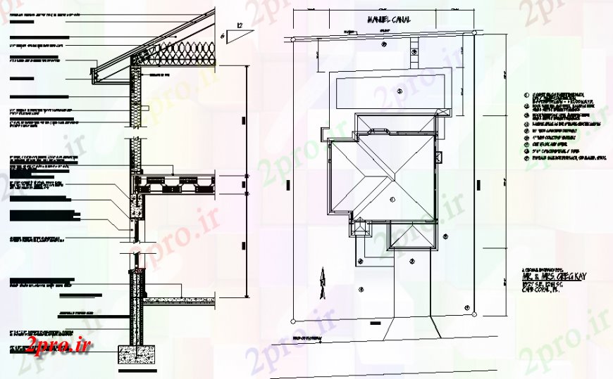 دانلود نقشه مسکونی  ، ویلایی ، آپارتمان  خانه قطع جزئیات مقطعی جلو سازنده با طرحی فریم (کد138750)