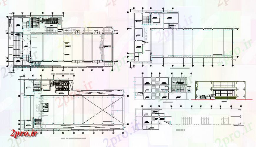 دانلود نقشه ساختمان اداری - تجاری - صنعتی بخش ساختمان اداری و طرحی طبقه طرحی  (کد138778)