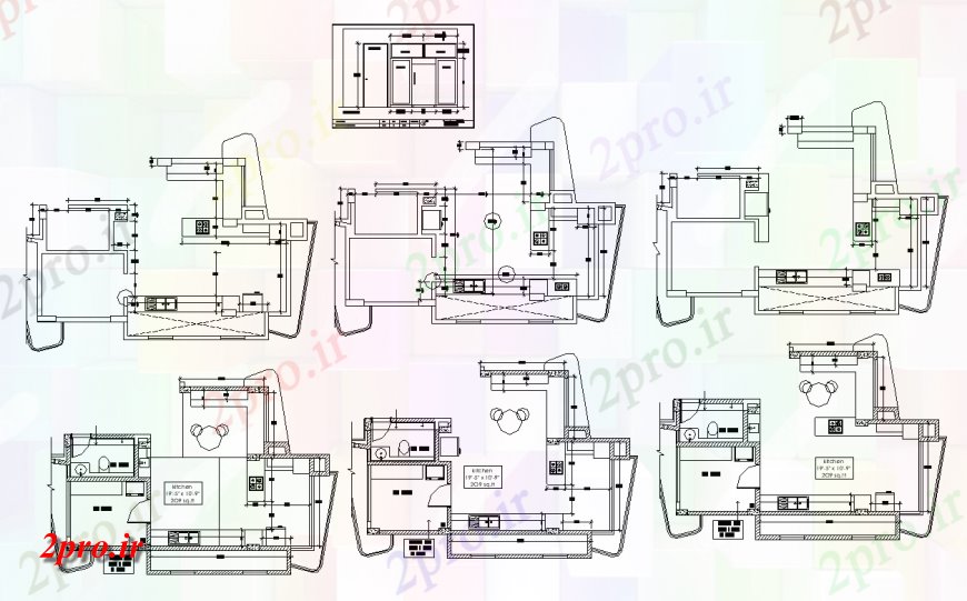 دانلود نقشه آشپزخانه آشپزخانه ساختار طرحی جزئیات  دو بعدی   (کد138808)