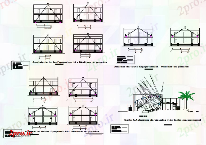 دانلود نقشه طراحی جزئیات ساختار تجزیه و تحلیل سقف اندازه گیری پانل equipotechnical  (کد138847)