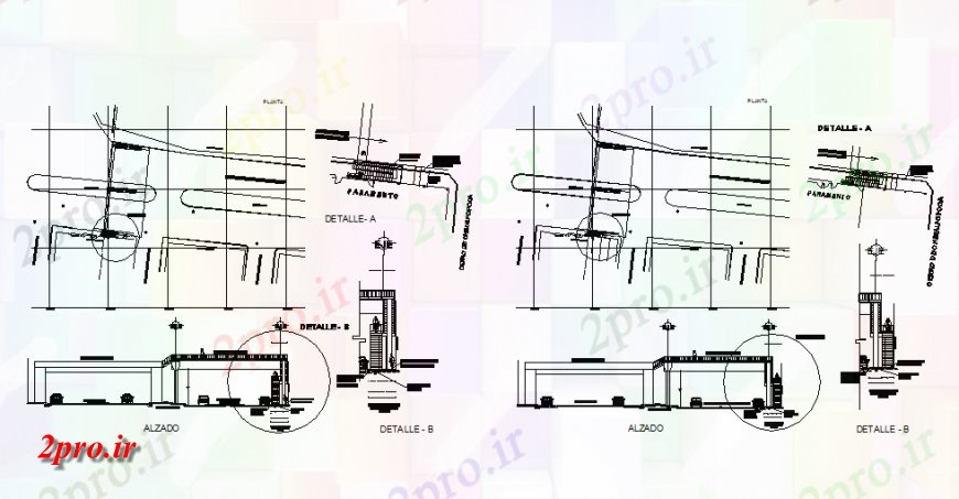 دانلود نقشه جزئیات ساخت پل پل عابر پیاده  ساخت و ساز طراحی جزئیات (کد138859)