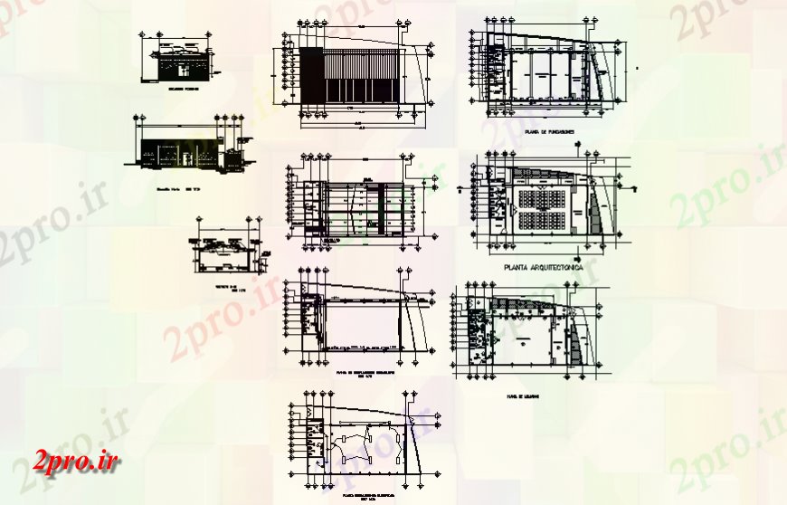 دانلود نقشه تئاتر چند منظوره - سینما - سالن کنفرانس - سالن همایشچندگانه طرحی تئاتر ساختمان جزئیات و الکتریکی اتصالات دو بعدی 10 در 13 متر (کد138894)