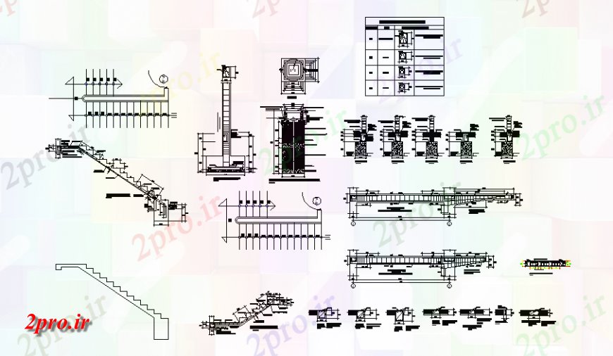 دانلود نقشه طراحی جزئیات ساختار ساخت و ساز و ساختار رسم از راه پله  (کد138898)