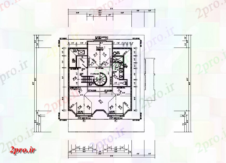 دانلود نقشه مسکونی  ، ویلایی ، آپارتمان  طبقه سوم از طرحی فریم خانه ساخت و ساز و طراحی جزئیات (کد138900)