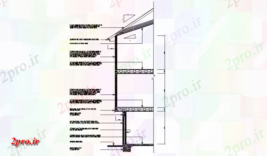 دانلود نقشه  جزئیات دیوار های آجری طبقه به بخش سقف چوب طراحی خانه به (کد138902)