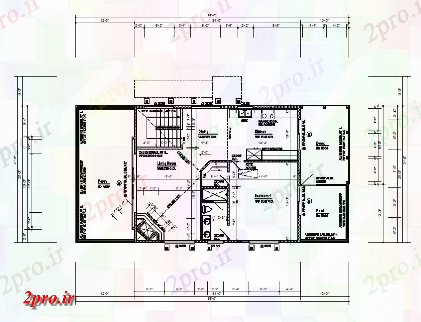 دانلود نقشه مسکونی  ، ویلایی ، آپارتمان  آپارتمان ساخت و ساز فریم طبقه سوم و طراحی های (کد138903)
