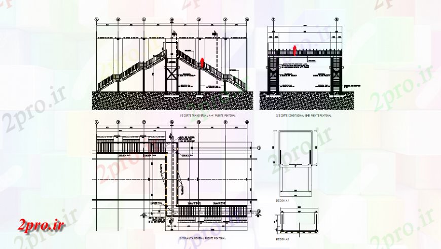 دانلود نقشه جزئیات ساخت پل ساخت و ساز پل چوبی و ساختار طراحی  (کد138911)