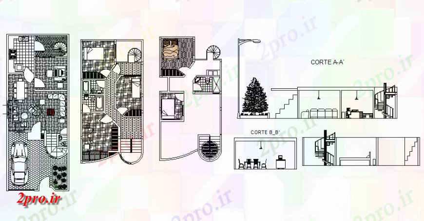 دانلود نقشه مسکونی  ، ویلایی ، آپارتمان  کفپوش و بخش جزئیات طراحی ویلا  (کد138920)