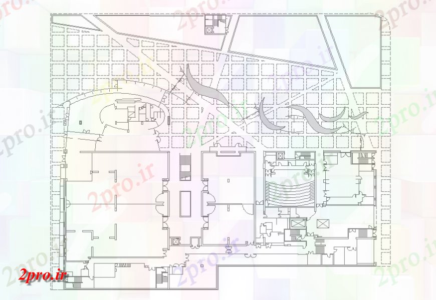 دانلود نقشه ساختمان اداری - تجاری - صنعتی دفتر ساختمان طرحی فریم 41 در 93 متر (کد138926)