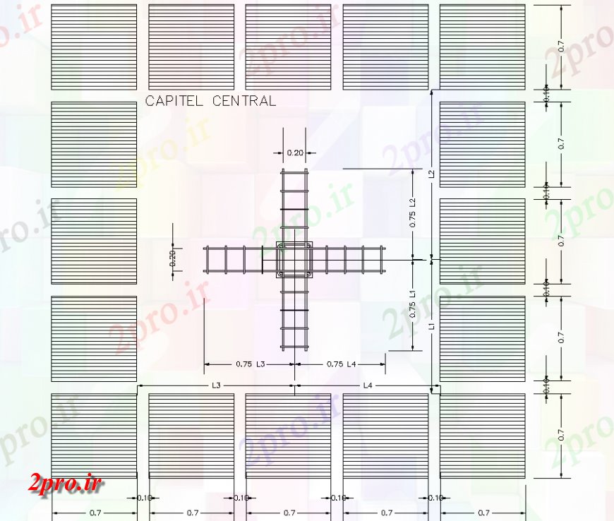 دانلود نقشه طراحی جزئیات ساختار سرمایه سقف مرکزی طراحی  اتوکد (کد138933)
