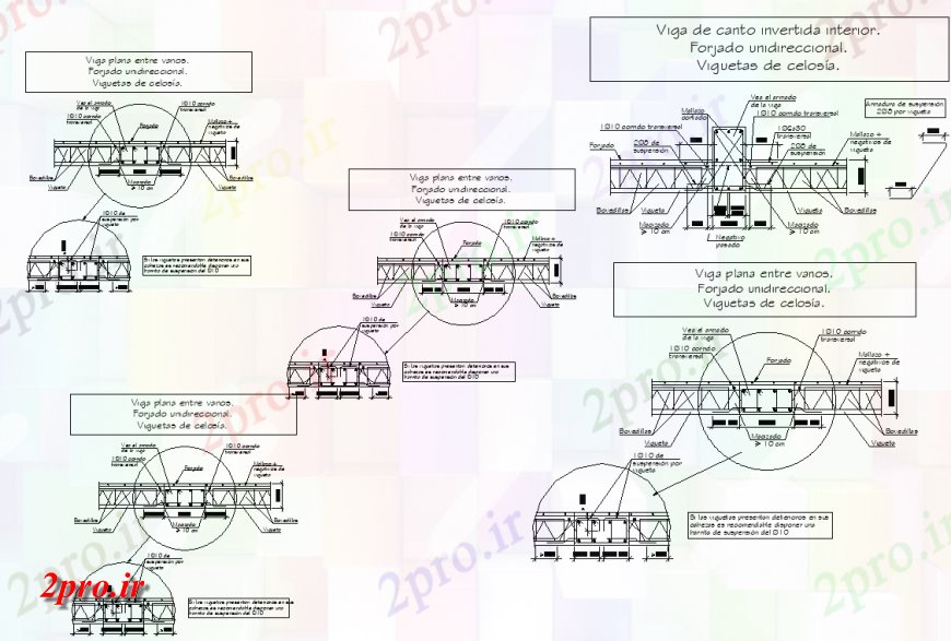 دانلود نقشه طراحی جزئیات تقویت کننده انواع جزئیات نازک کاری و طراحی دال  اتوکد (کد138946)