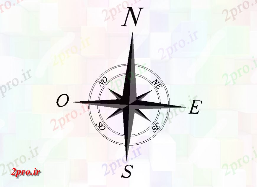 دانلود نقشه بلوک ، آرام ، نماد جهت نماد  (کد138955)