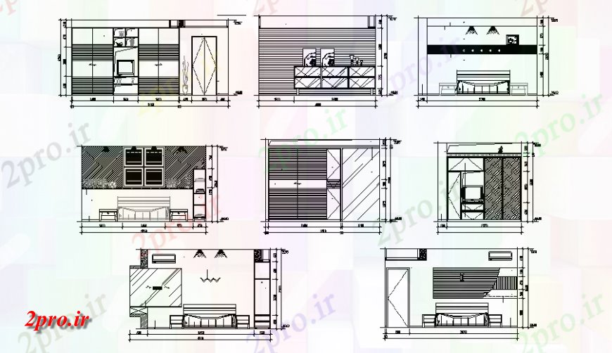 دانلود نقشه حمام مستر داخلی طراحی از اتاق خواب و اتاق  (کد138961)