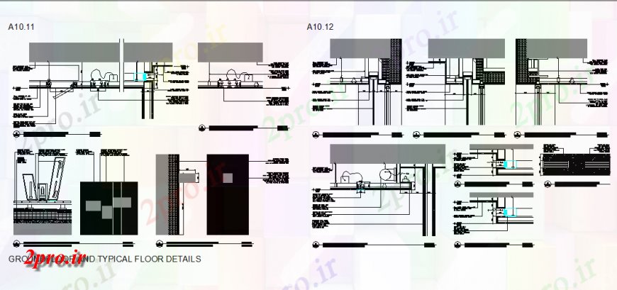 دانلود نقشه طراحی جزئیات ساختار ساخت و ساز کف نمونه طراحی  (کد138965)