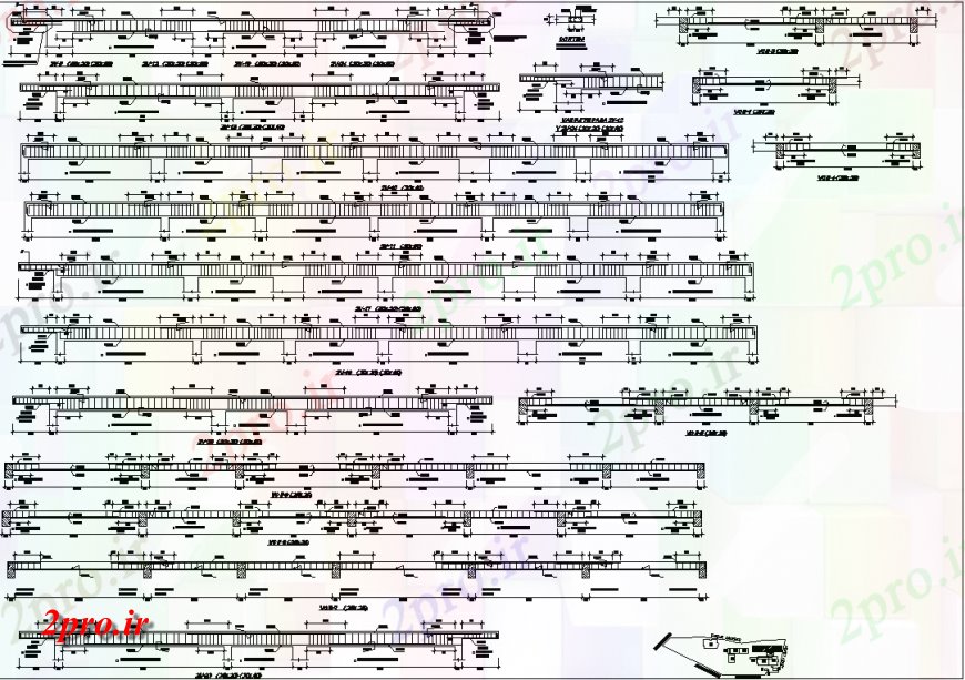 دانلود نقشه طراحی جزئیات تقویت کننده پرتو دال طراحی جزئیات ساخت و ساز معمولی اتوکد (کد138976)