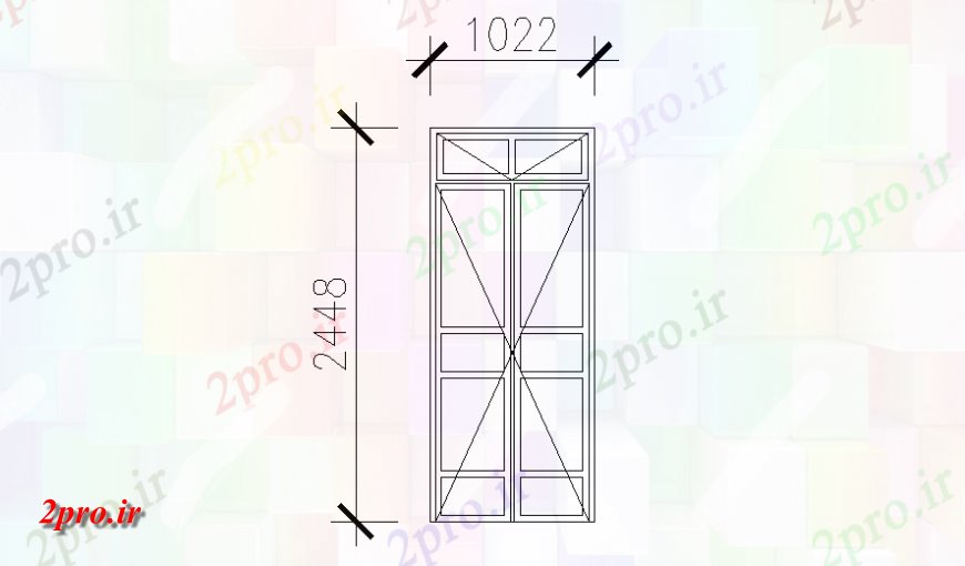 دانلود نقشه جزئیات طراحی در و پنجره  نما درب دو طراحی  (کد139006)