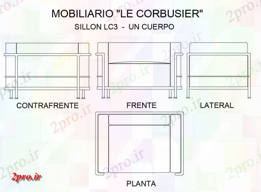 دانلود نقشه میز و صندلی طراحی مدل صندلی  (کد139017)