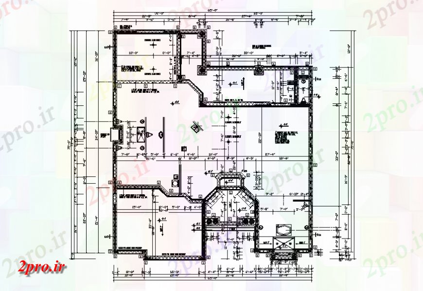 دانلود نقشه طراحی جزئیات ساختار خانه فریم کف و پایه و اساس طرحی های 77 در 88 متر (کد139034)
