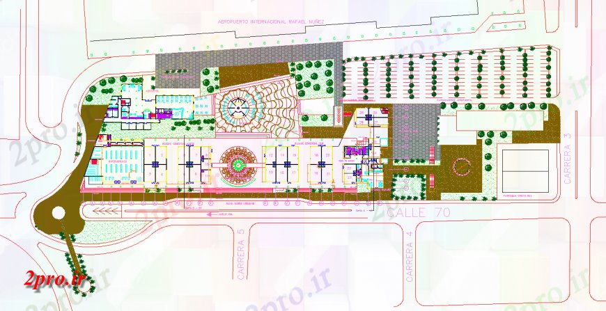 دانلود نقشه ساختمان اداری - تجاری - صنعتی طراحی ساختمان تجاری 44 در 104 متر (کد139051)
