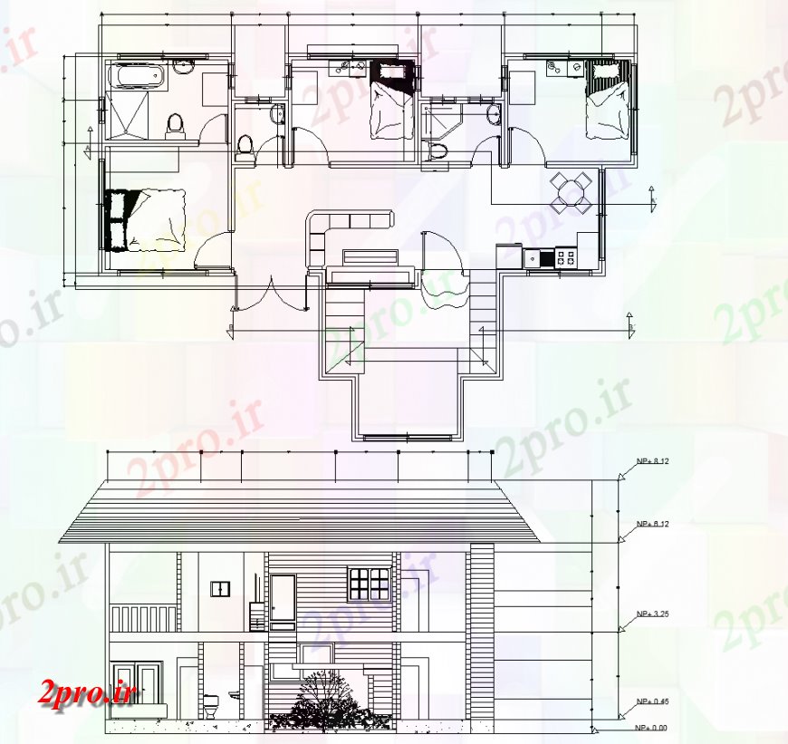 دانلود نقشه مسکونی  ، ویلایی ، آپارتمان  طراحی کوچک خانه های سنتی  (کد139066)