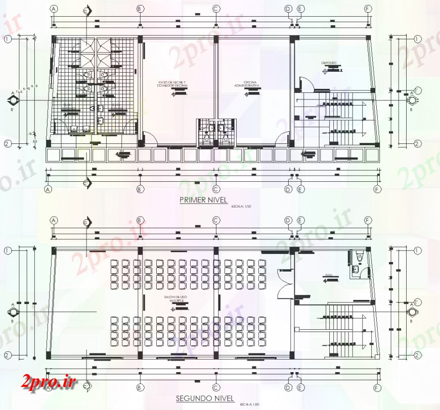 دانلود نقشه ساختمان اداری - تجاری - صنعتی طرحی مرکز انجمن طراحی 4 در 10 متر (کد139075)