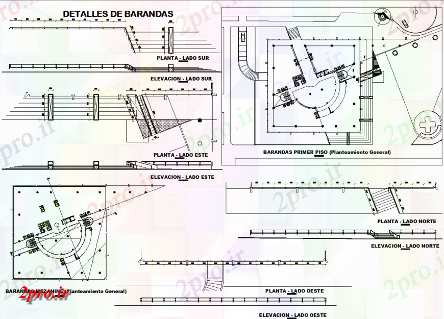 دانلود نقشه طراحی جزئیات ساختار جزئیات نرده در خارج 22 در 22 متر (کد139083)