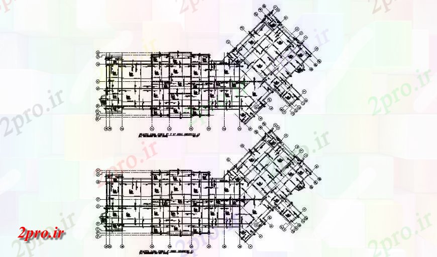 دانلود نقشه طراحی جزئیات تقویت کننده طبقه اول و طبقه دوم ساختمان تجاری طرحی ساختاری 14 در 51 متر (کد139105)