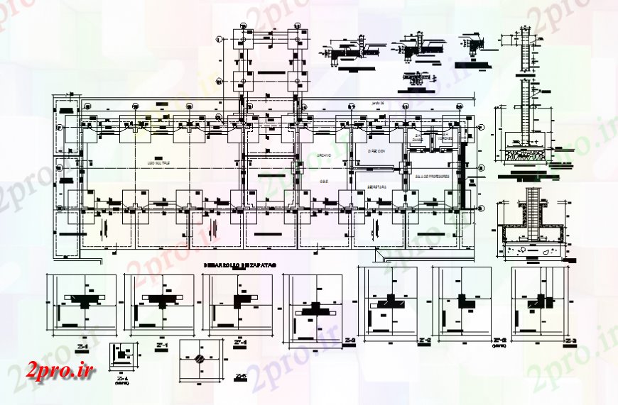 دانلود نقشه طراحی جزئیات ساختار طرحی بنیاد و جزئیات ساختار سازنده ساخت (کد139120)