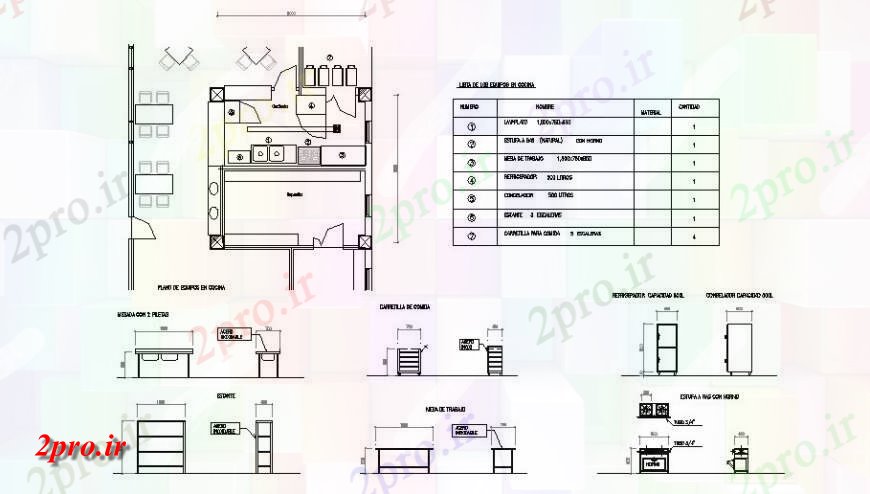 دانلود نقشه مسکونی ، ویلایی ، آپارتمان آشپزخانه و اصلی خانه طرحی اتاق جزئیات 8 در 8 متر (کد139162)