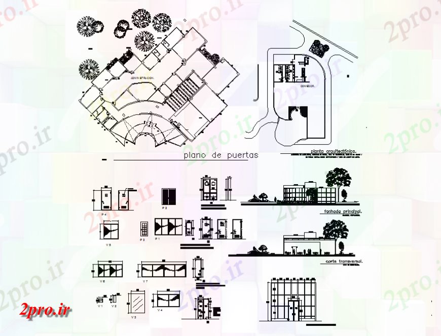 دانلود نقشه مسکونی  ، ویلایی ، آپارتمان  خانه ساخت نما، بخش، طرحی طبقه، طرحی سایت و جزئیات  خودکار   (کد139164)