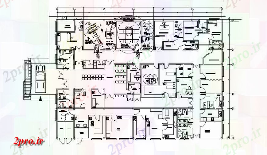 دانلود نقشه بیمارستان - درمانگاه - کلینیک بیمارستان یک ساختمان تجاری 24 در 32 متر (کد139172)