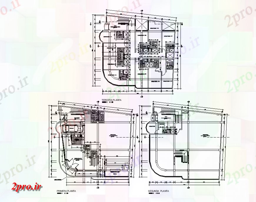 دانلود نقشه مسکونی  ، ویلایی ، آپارتمان  جزئیات طبقه اول به تراس خانه (کد139217)