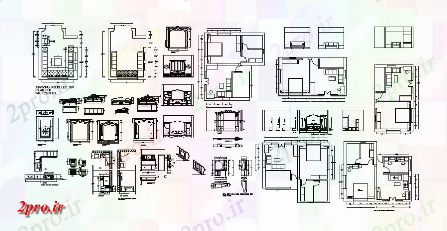 دانلود نقشه مسکونی  ، ویلایی ، آپارتمان  یک خانواده طرحی طبقه خانه، طرحی مبلمان، داخلی و خودکار  جزئیات  (کد139291)