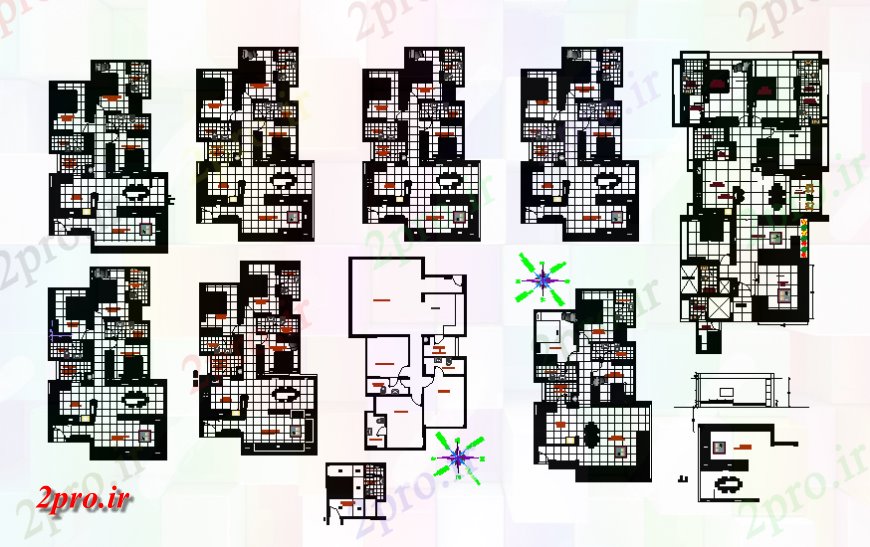 دانلود نقشه مسکونی ، ویلایی ، آپارتمان خانه طبقه طبقه طرحی طراحی جزئیات 8 در 11 متر (کد139294)