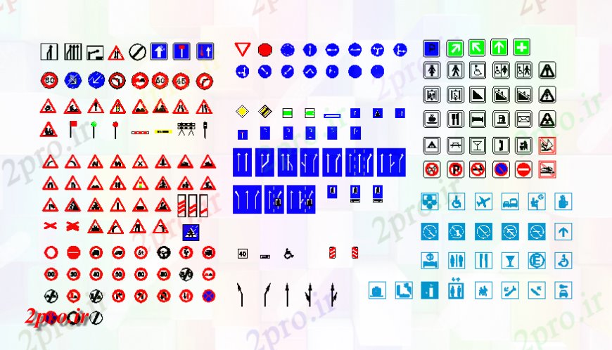 دانلود نقشه بلوک ، آرام ، نماد علائم راهنمایی و رانندگی علامت دیگر  بلوک جزئیات  (کد139337)