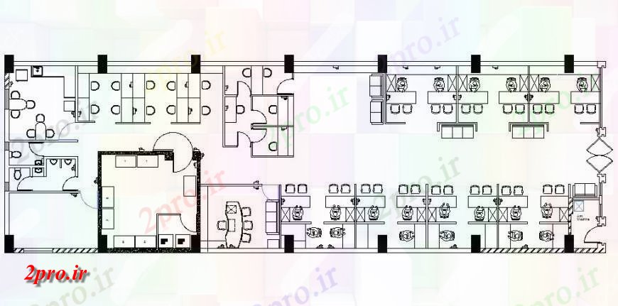 دانلود نقشه ساختمان اداری - تجاری - صنعتی طرحی جزئیات ساختمان اداری ساختار دو بعدی 10 در 30 متر (کد139346)