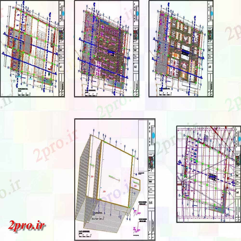 دانلود نقشه ساختمان مرتفعپلان سقف جزئیات از طراحی ساختمان بلند و جزئیات ساخت و ساز (کد139355)